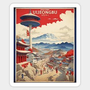 Uijeongbu South Korea Travel Tourism Retro Vintage Sticker